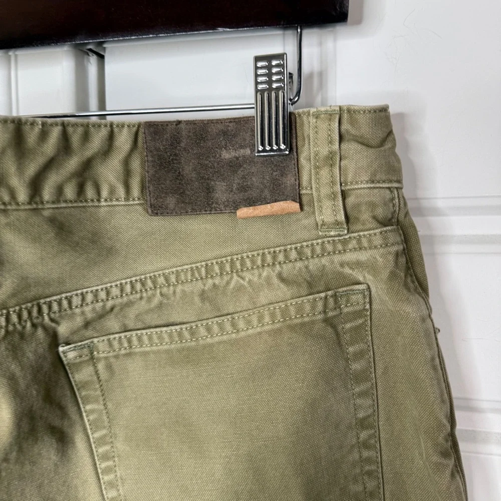 OOBE Brand Straight Leg Pants Mens 34/28.5 Olive Green Khaki Canvas Workwear